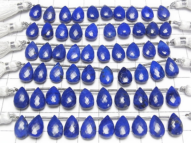 [Video] High Quality Lapislazuli AAA- Pear shape Faceted Briolette 12x8mm half or 1strand (8pcs)