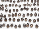 Smoky Quartz  Drop  Faceted Briolette 16x12x12mm 1/4 or 1strand beads (aprx.15inch/36cm)