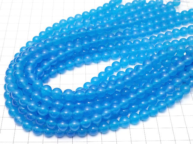 [Video] Blue Agate AAA Round 8mm 1strand beads (aprx.15inch/36cm)