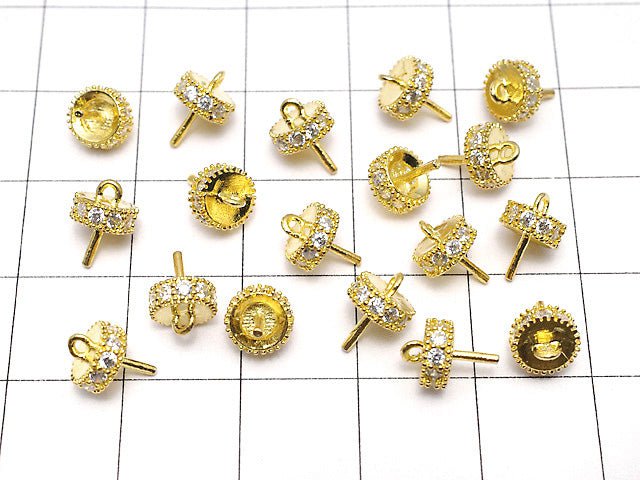 Metal Parts Screw Eye gold color (with CZ) 2pcs $2.79!