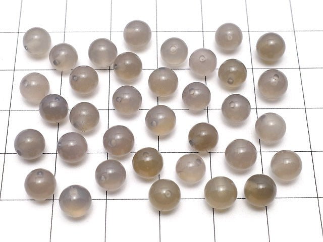 [Video] Gray Onyx AAA Half Drilled Hole Round 6mm 10pcs $2.39!