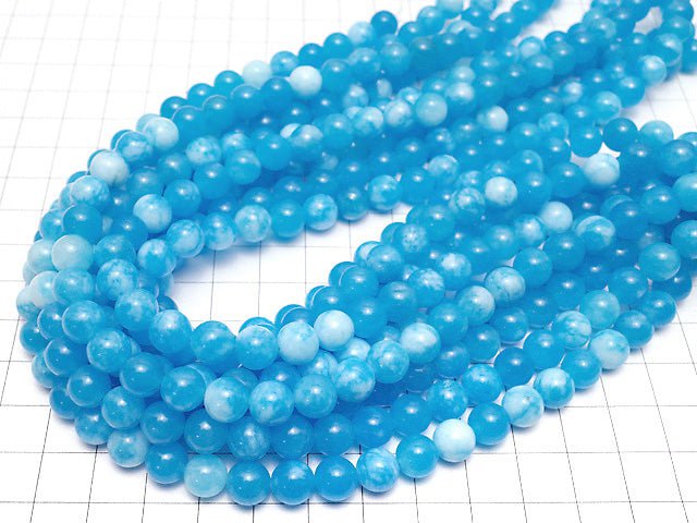 Blue Jade Round 8mm 1strand beads (aprx.15inch / 36cm)