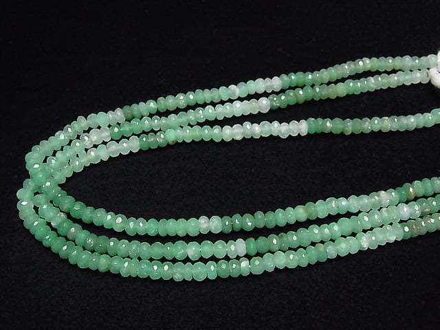 [Video] Chrysoprase AAA--AA++ Faceted Button Rondelle  half or 1strand beads (aprx.14inch/34cm)