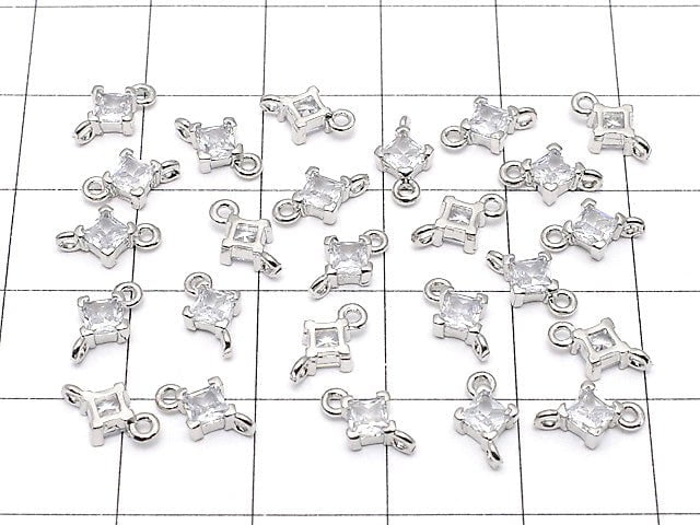 Metal Parts Diamond Both Side Charm Silver Color (with CZ) 3pcs $3.79!