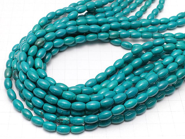 [Video]Magnesite Turquoise Rice 10x6x6mm 1strand beads (aprx.15inch/36cm)