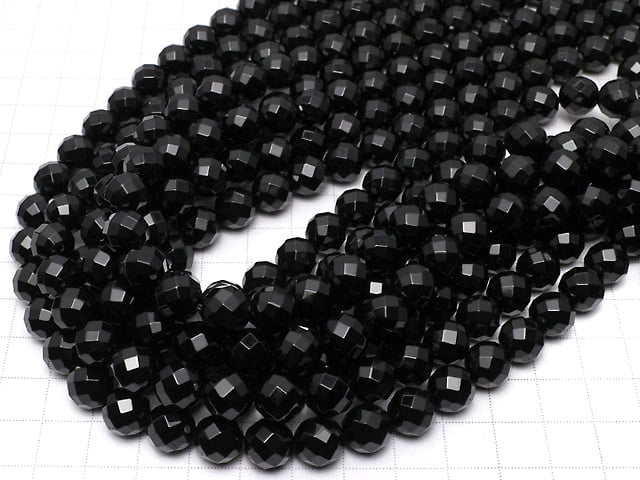 [Video] Onyx  64Faceted Round 10mm 1strand beads (aprx.14inch/35cm)