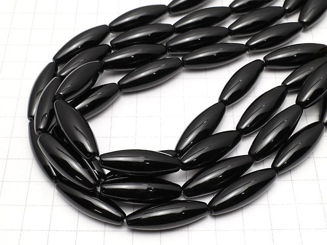 [Video] Onyx  Rice 30x10x10mm 1strand beads (aprx.14inch/34cm)