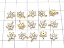 Metal Parts Charm Flower with CZ 9 x 6 mm Gold Color 3 pcs $3.79!