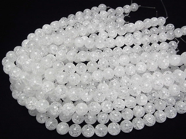 Cracked Crystal Round 12mm NO.2 (many cracks) 1/4 or 1strand beads (aprx.15inch/36cm)
