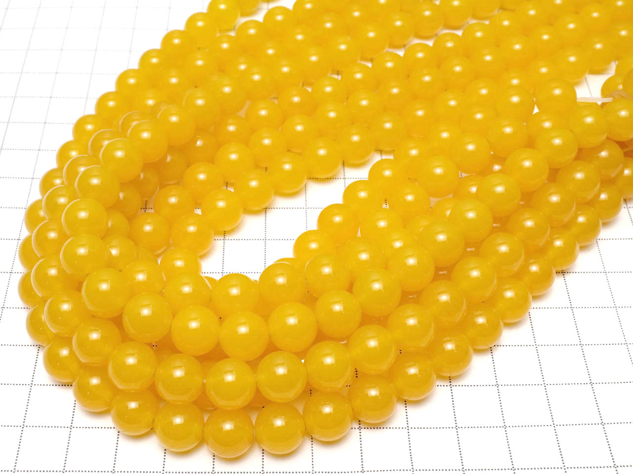 Calcédoine Jaune Ronde 10mm 1 fil perles (environ 15 pouces / 35 cm)