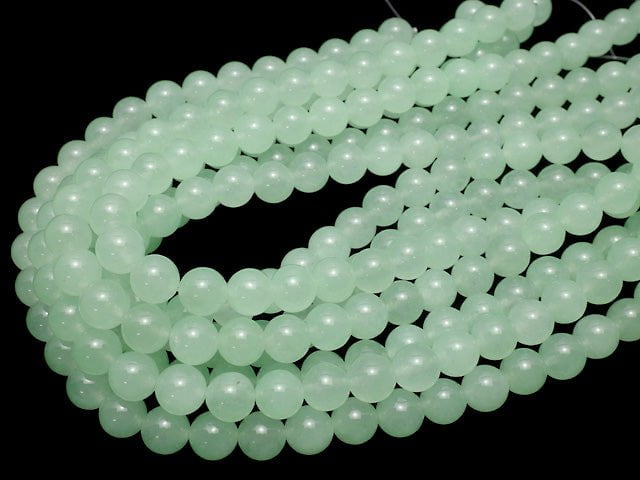 1strand $5.79! Pastel Green Color Jade (Clear Type) Round 10mm 1strand beads (aprx.15inch / 37cm)