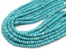 Magnesite Turquoise  Faceted Button Rondelle 8x8x4mm 1strand beads (aprx.15inch/36cm)