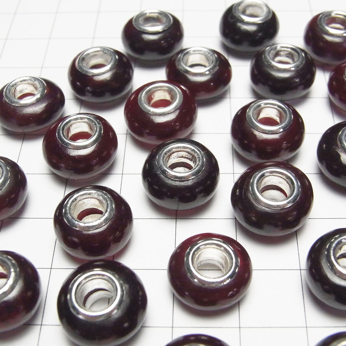 Buffalo Horn Rondelle 14mm [5mm Hole] Red 5pcs
