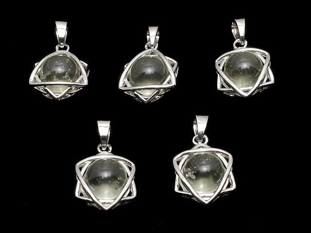 [Video] Libyan Glass star shape Pendant(8mm sphere) SILVER925