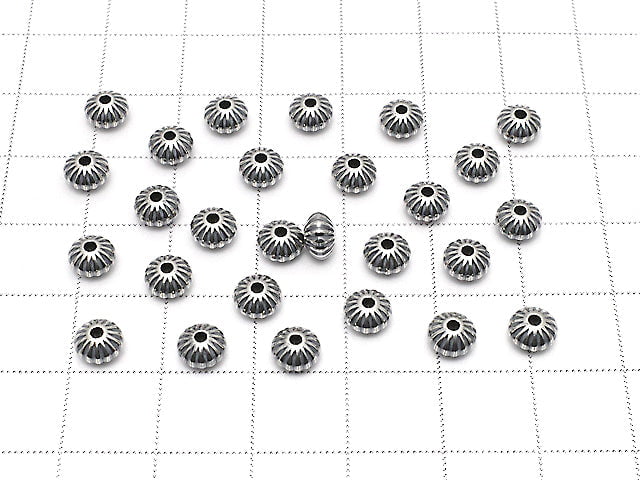 Silver925  Line Carved Rondelle  5.5mm 2pcs