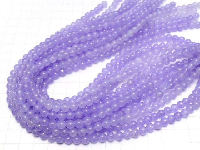 Purple Color Jade (Clear Type) Round 6mm 1strand beads (aprx.15inch / 36cm)