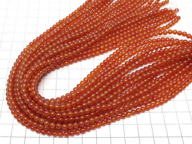 Carnelian AAA Round 4mm 1strand beads (aprx.15inch / 36cm)