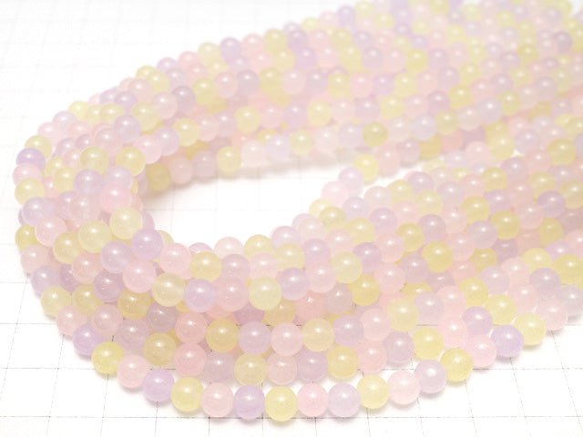 1strand $3.79! Pastel Mix Jade Round 6mm 1strand beads (aprx.15inch / 38cm)