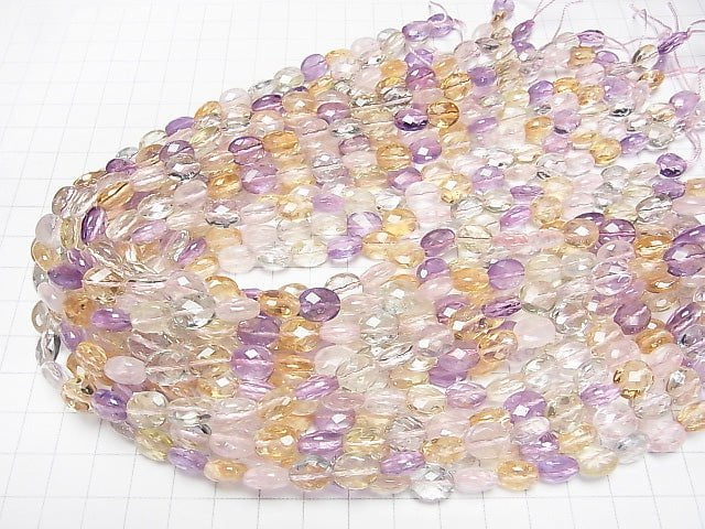 [Video]High Quality Mixed Stone AAA- Faceted Oval 10x8x5mm 1/4 or 1strand beads (aprx.15inch/38cm)