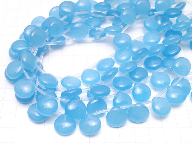 Blue Jade Chestnut 15x15x7mm 1strand beads (aprx.15inch/38cm)