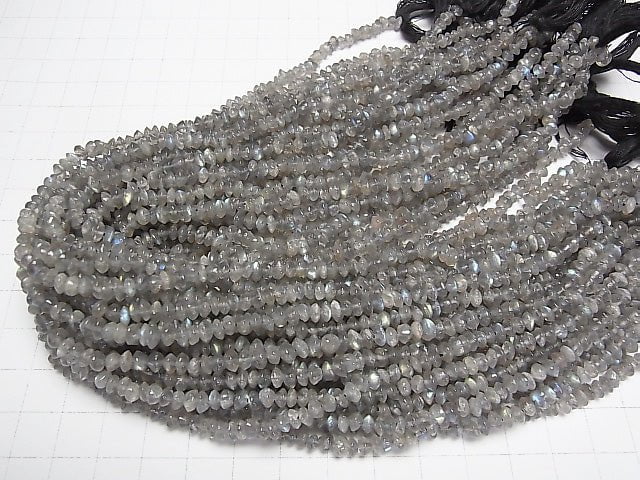 [Video] High quality Labradorite AAA - Roundel 1strand beads (aprx.13inch / 32cm)