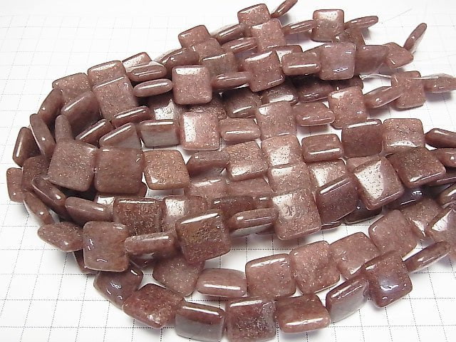 Moscovite  Square 18x18x6mm half or 1strand beads (aprx.15inch/38cm)