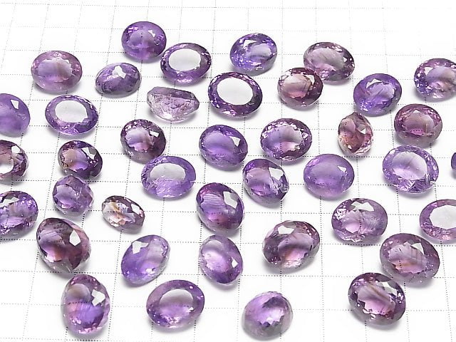 [Video]High Quality Amethyst AA++ Oval Faceted 3pcs