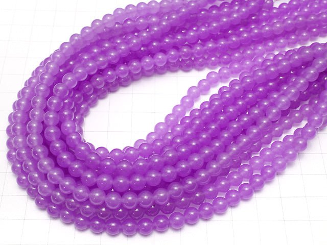 Purple Color Jade Round 6mm 1strand beads (aprx.15inch / 36cm)