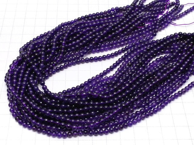 Dark Purple Color Jade Round 4mm 1strand beads (aprx.15inch / 38cm)