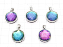 [Video]Meteorite (Muonionalusta) Pendant Both Side Finish 17mm Rainbow color Silver925