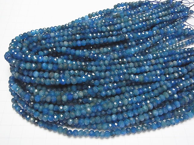 [Video]High Quality! Apatite AA+ Faceted Button Roundel 5.5x5.5x4mm half or 1strand beads (aprx.15inch/36cm)