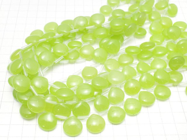 Yellow Green-Jade Chestnut 15x15x7mm 1strand beads (aprx.15inch/38cm)