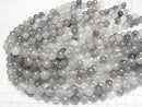 Gray Quartz AA 128 Faceted Round 10 mm half or 1 strand beads (aprx. 15 inch / 37 cm)