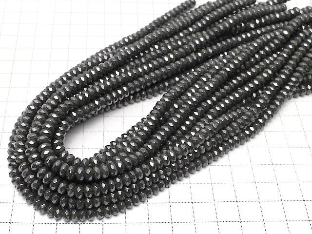 [Video] Magnetic! Hematite Faceted Button Rondelle 6x6x3mm 1strand beads (aprx.15inch / 37cm)