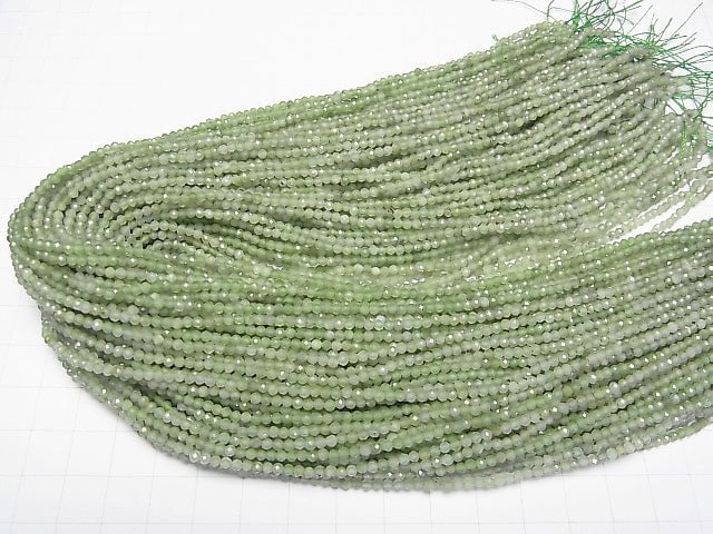 High Quality! Russia Nephrite Jade AAA Faceted Round 2mm 1strand beads (aprx.15inch / 38cm)