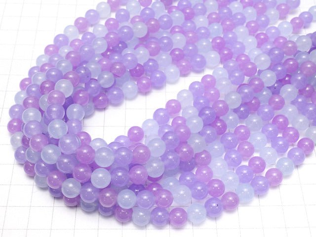 3 colors Mix Color Jade Round 8mm Purple 1strand beads (aprx.15inch / 37cm)