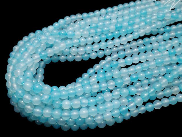 [Video] Sea Blue Chalcedony AA++ Round 6mm 1strand beads (aprx.14inch/35cm)