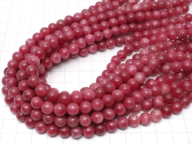 Red Jade Round 8mm 1strand beads (aprx.15inch/36cm)