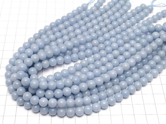 [Video]Angelite AAA Round 8mm 1strand beads (aprx.15inch/37cm)