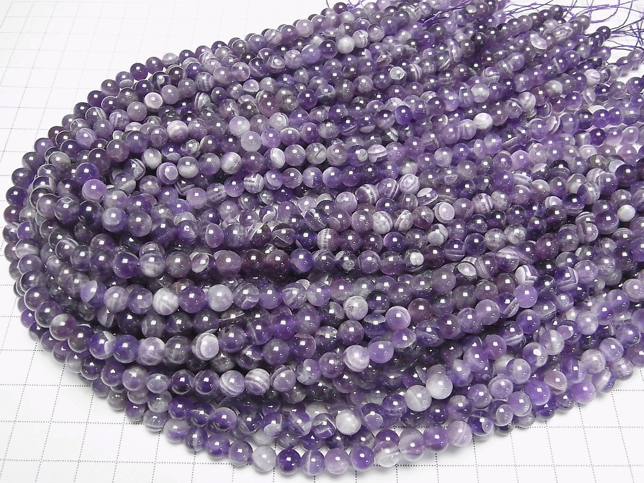 Gestreifter Amethyst Runde 6mm 1Strang Perlen (ca. 15 Zoll/36 cm)