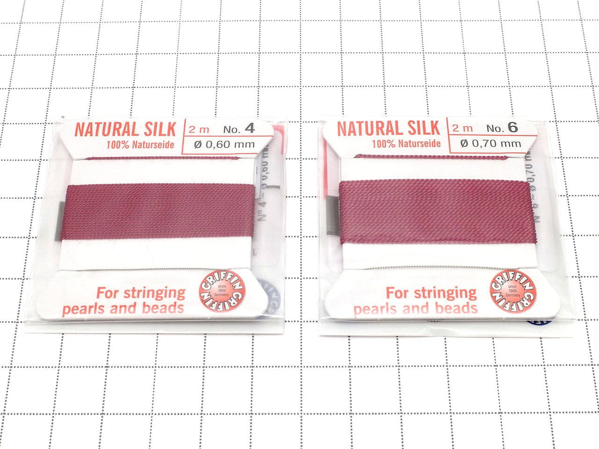 Fil Griffin (Fil de perles en soie) [0.30mm-0.70mm] Grenat 1 pièce
