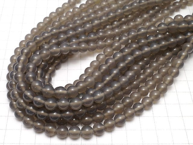 Gray Onyx AAA Round 8mm 1strand beads (aprx.14inch / 35cm)