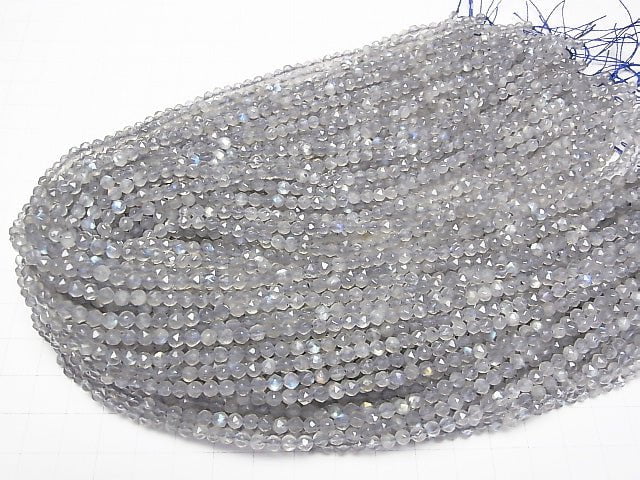 [Video] High Quality! Labradorite AA++ Star Faceted Round 4mm 1strand beads (aprx.15inch / 37cm)