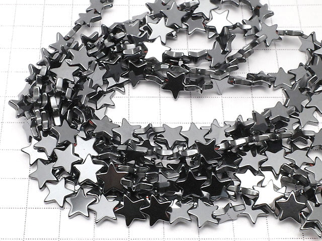 Hematite Star 10x10mm 1strand beads (aprx.15inch / 38cm)