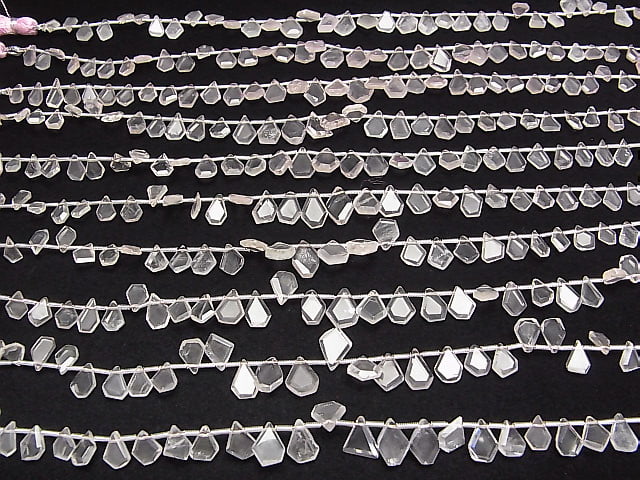 [Video] High Quality Rose Quartz AAA- Rough Slice Faceted 1strand beads (aprx.7inch / 17cm)