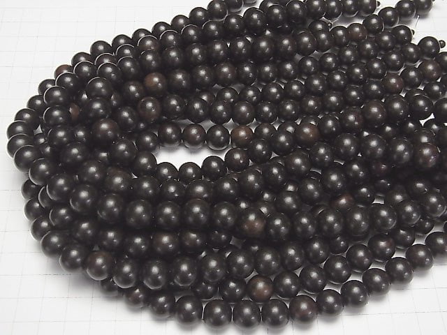 1strand $5.79! Ebony Wood  Semi Round 12mm 1strand beads (aprx.15inch/38cm)