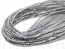 Hematite Small Size Cube 3x3x3mm Silver Coated 1strand (aprx.15inch/38cm)