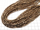 Hematite Small Size Cube 3x3mm x 3mm Bronze Coating 1strand beads (aprx.15inch / 38cm)