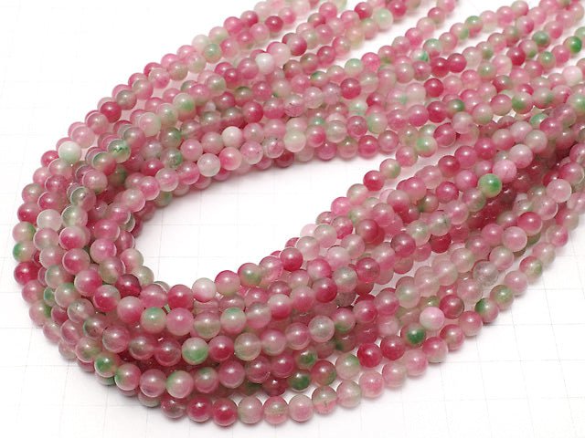 Red & Green Jade Round 6mm 1strand beads (aprx.15inch / 36cm)