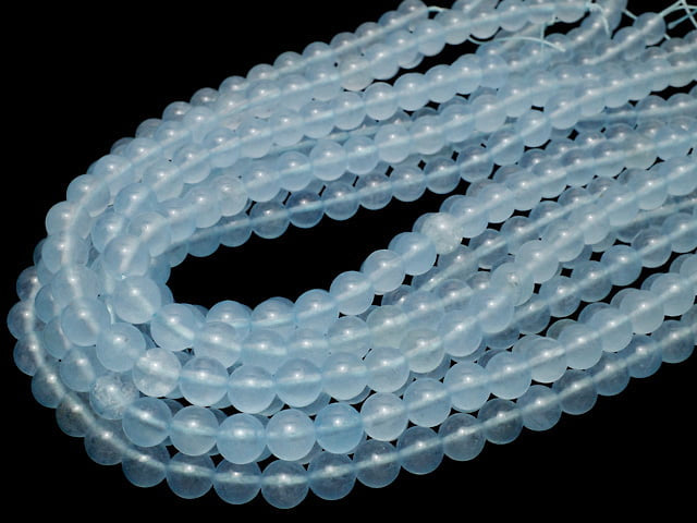Light Blue Color Jade (Clear Type) Round 8mm 1strand beads (aprx.14inch / 35cm)